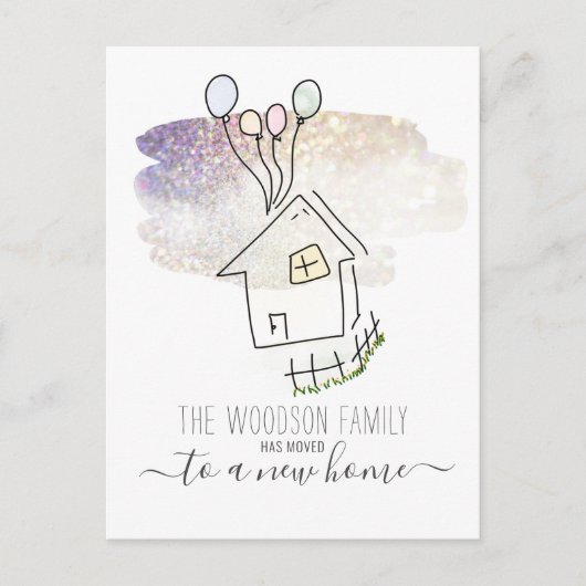 Niedliche Zuhause-Änderung der Adresse Ankündigungspostkarte (Vorderseite)