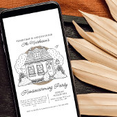 Niedliche Zuhause Illustrierter Rückgang im Party Einladung