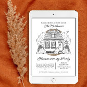 Niedliche Zuhause Illustrierter Rückgang im Party  Einladung