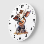 niedliche Zuhause- oder Bürokuhliebhaber Große Wanduhr (Winkel)