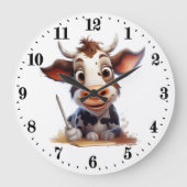 niedliche Zuhause- oder Bürokuhliebhaber Große Wanduhr (Vorderseite)