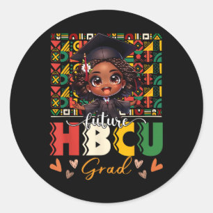 Niedliche Zukunft Hbcu Grad Melanin Black Girl Bla Runder Aufkleber