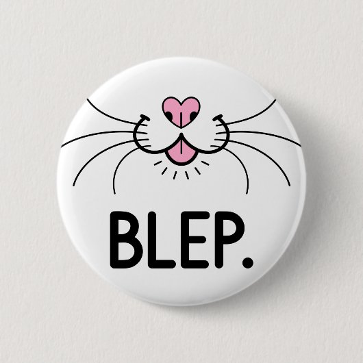 Niedliche Zunge der Katze Button (Vorderseite)