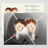 Niedliche zwei Bräutigam-homosexuelle Einladung (Vorne/Hinten)