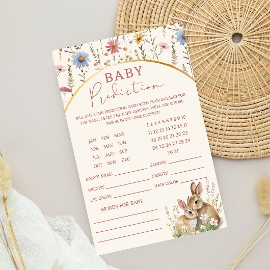 Niedliche Zwei-Bunny-Wildblume Kinderdusche Vorher Flyer