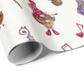 Niedliche Zwergmusiker geben ein Festtagskonzert Geschenkpapier (Rolleneckpunkt)