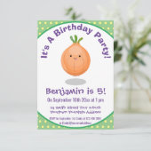 Niedliche Zwiebel-Cartoon-Abbildung Einladung (Stehend Vorderseite)