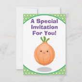 Niedliche Zwiebel-Cartoon-Abbildung Einladung (Rückseite)