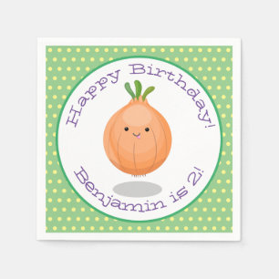 Niedliche Zwiebel-Cartoon-Abbildung Serviette