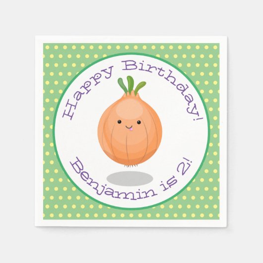 Niedliche Zwiebel-Cartoon-Abbildung Serviette (Vorderseite)