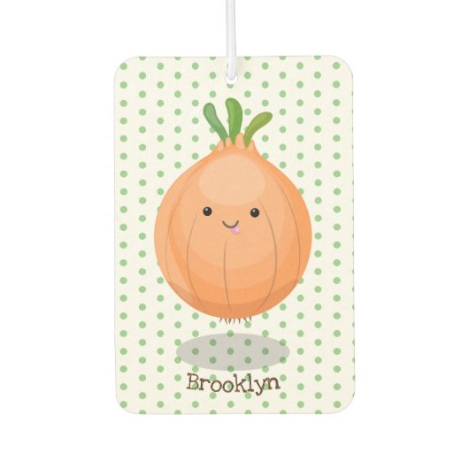 Niedliche Zwiebelgrün-Cartoon-Abbildung Autolufterfrischer (Vorderseite)