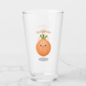 Niedliche Zwiebelgrün-Cartoon-Abbildung Glas (Vorderseite)