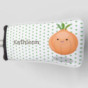 Niedliche Zwiebelgrün-Cartoon-Abbildung Golf Headcover