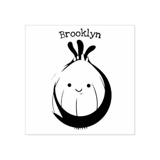 Niedliche Zwiebelgrün-Cartoon-Abbildung Gummistempel (Prägung)