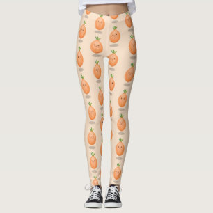 Niedliche Zwiebelgrün-Cartoon-Abbildung Leggings