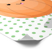 Niedliche Zwiebelgrün-Cartoon-Abbildung Poster (Ecke)