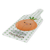 Niedliche Zwiebelgrün-Cartoon-Abbildung Schneidebrett (Ecke)