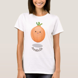 Niedliche Zwiebelgrün-Cartoon-Abbildung T-Shirt