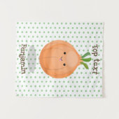 Niedliche Zwiebelgrün-Cartoon-Abbildung Wandteppich (Vorderseite (Horizontal))