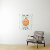 Niedliche Zwiebelgrün-Cartoon-Abbildung Wandteppich (Beispiel)