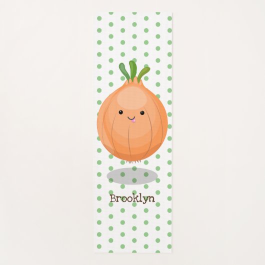 Niedliche Zwiebelgrün-Cartoon-Abbildung Yogamatte (Vorderseite)