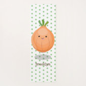 Niedliche Zwiebelgrün-Cartoon-Abbildung Yogamatte (Rückseite)