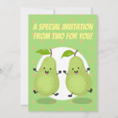 Niedliche Zwillinge Cartoon-Abbildung Einladung (Rückseite)