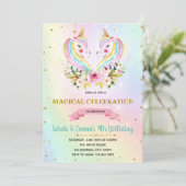 Niedliche Zwillinge vereinigen Party Einladung (Stehend Vorderseite)