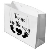 Niedliche Zwillinge Wortart unisex Große Geschenktüte (Rückseite Schrägansicht)