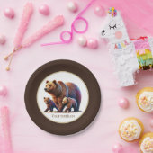 Niedliche Zwillingsbären-Babydusche Pappteller (Party)