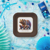 Niedliche Zwillingsbären-Babydusche Pappteller (Party)