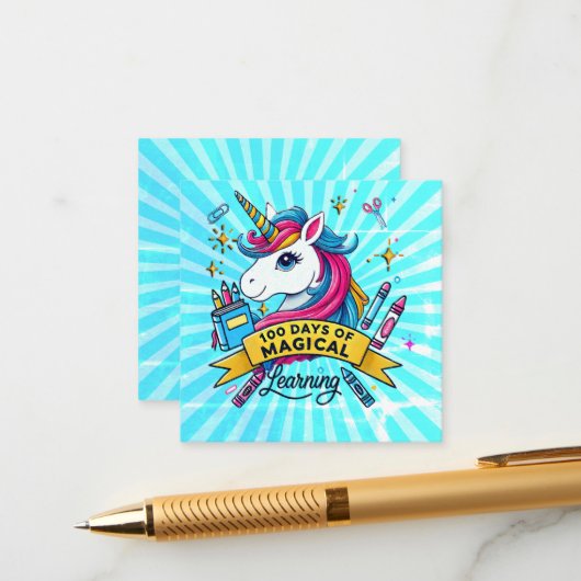 Niedlichen 100 Tage Magische Schulbildung Begleitkarte (Vorderseite/Rückseite Beispiel)