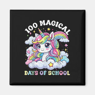 Niedlichen 100 Tage Schulmädchen Einhorn 100. Magnet