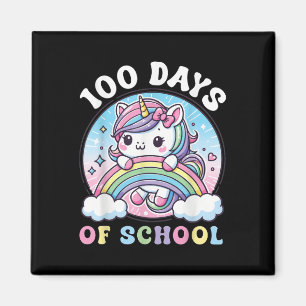 Niedlichen 100 Tage Schulmädchen Einhorn 100. Magnet