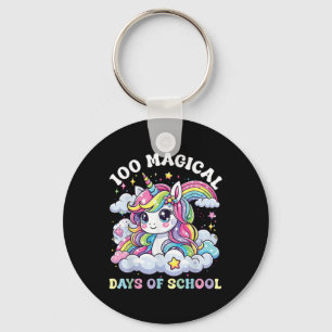 Niedlichen 100 Tage Schulmädchen Einhorn 100. Schlüsselanhänger