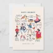 Niedlichen 12 Tage Weihnachts-Klassik Feiertagskarte (Vorderseite)