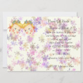 Niedlichen 2 Brides Rosa Gay Hochzeit Einladung (Rückseite)