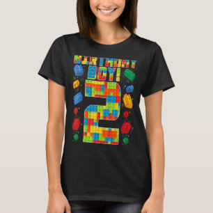 Niedlichen 2. Geburtstag 2 Jahre alte Blockjungen  T-Shirt