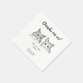 Niedlichen 2 Katzen fühlen sich wie ein Pet Cheers Serviette (Ecke)