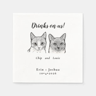 Niedlichen 2 Katzen fühlen sich wie ein Pet Cheers Serviette