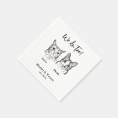 Niedlichen 2 Katzen Gesichtspferd machen wir zu Sk Serviette (Ecke)