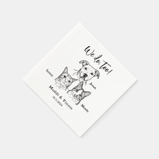 Niedlichen 2 Katzen Haustier wir tun zu Sketch Hoc Serviette (Ecke)