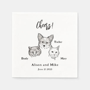 Niedlichen 2 Katzen Hundekuchen Hochzeit Serviette
