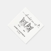 Niedlichen 2 Katzen Sketch Drinks auf unserer Cock Serviette (Ecke)