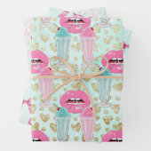 Niedlichen 50er Jahre, Retro-Muster Geschenkpapier Set (Beispiel)