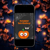 Niedlichen an Spooky Cat und Pumpkin Halloween Geb Karte