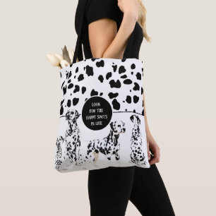 Niedlichen Dalmatiner Schwarz-Weiß-Happy-Spots Tasche