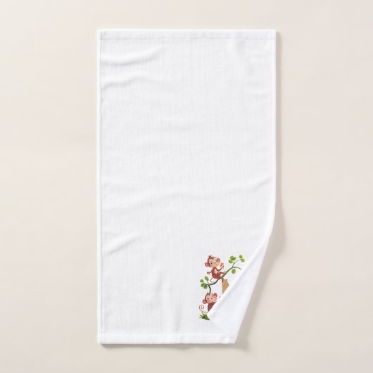 Niedlichen drei Affen und das goldene Monogramm au Badhandtuch Set (Handtuch)