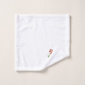 Niedlichen drei Affen und das goldene Monogramm au Badhandtuch Set (Waschlappen)