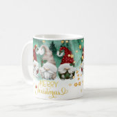 Niedlichen drei Gnomes frohe Weihnachtswälder Kaffeetasse (Vorderseite Links)